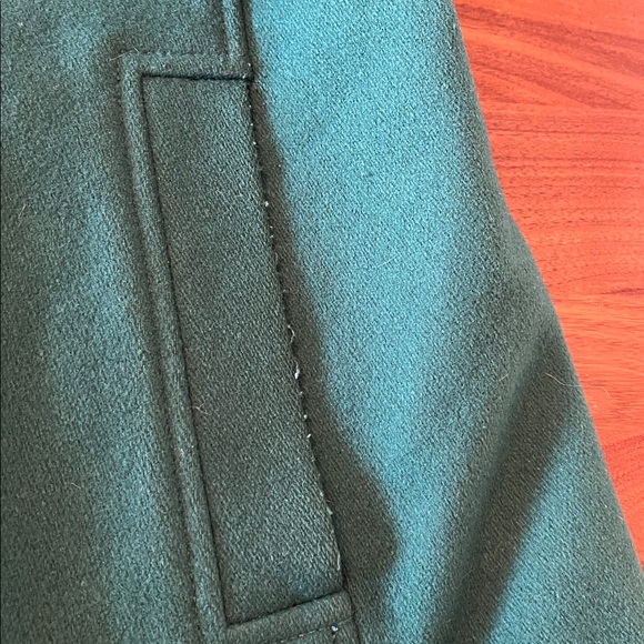 Banana Republic Women's Long Wool Blend Coat Green Collarless | S - Picture 6 of 9